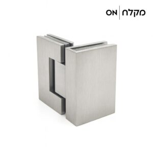 ציר 90 מעלות זכוכית זכוכית - ניקל מוברש למקלחון