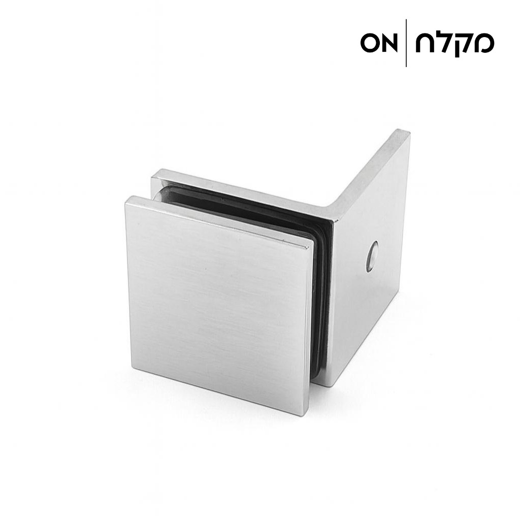 תפס 90 מעלות קיר זכוכית - ניקל מבריק למקלחון